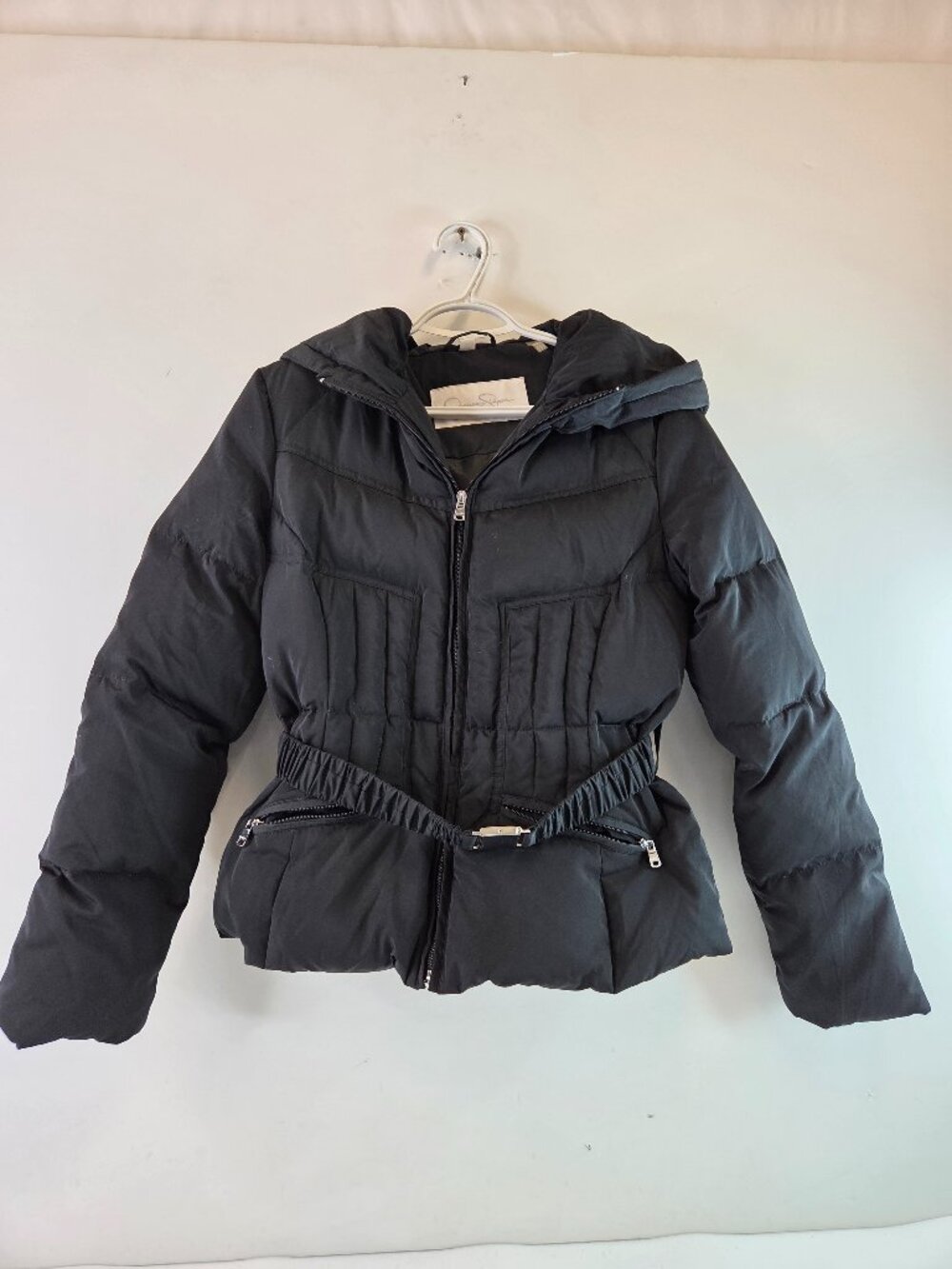 Jessica Simpson Black Belted Puffer Jackets Size Medium